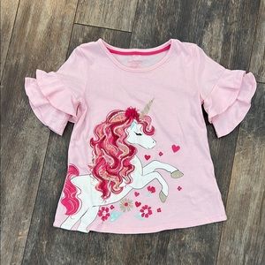 Isaac Mizrahi Pink Short Sleeve Unicorn Tee